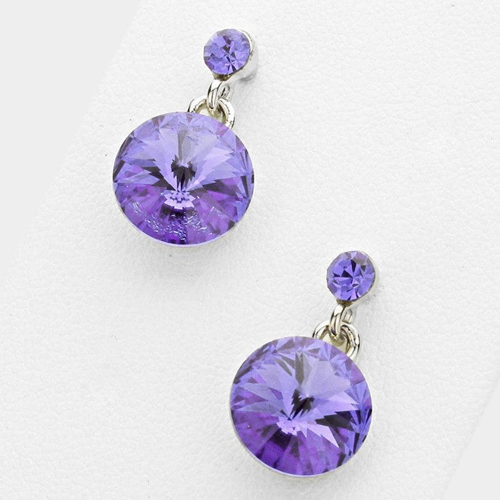 Little Girls Purple Dangle Earrings