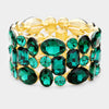 Emerald Crystal Stretch Pageant Bracelet on Gold