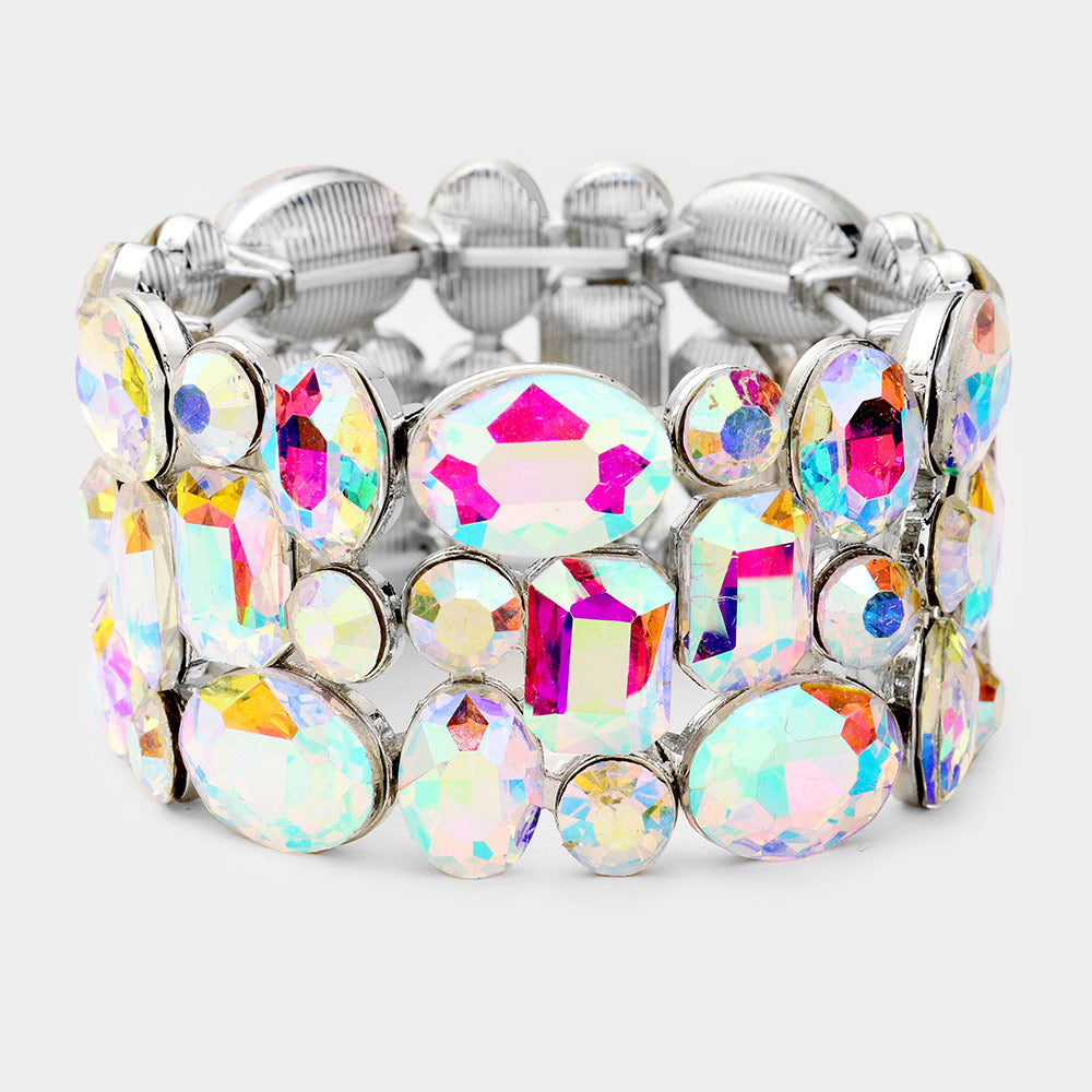 AB Crystal Stretch Pageant Bracelet