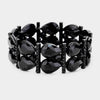 Black Crystal Teardrop Stretch Pageant Bracelet