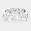 Clear Crystal Teardrop and Pearl Stretch Bracelet 