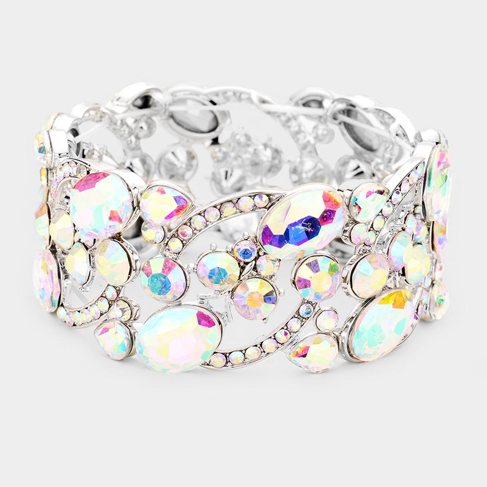 AB Crystal Butterfly Stretch Bracelet