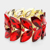 Large Chunky Red Marquise Stone Stretch Pageant Bracelet  | Prom Bracelet