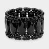 Black Large Marquise Stoned Stretch Pageant Bracelet  | Prom Jewelry 