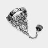 Black Teardrop Crystal Rhinestone Hand Chain/Ring Pageant Bracelet | Prom Jewelry | 446840
