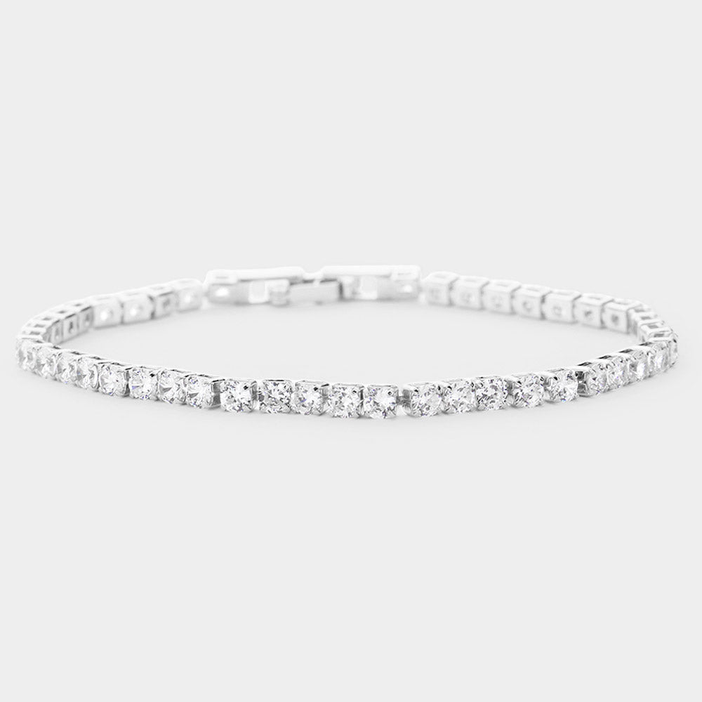 Thin Clear Rhinestone Tennis Bracelet  | Pageant Jewelry | Prom Jewelry