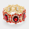 Oval Red Crystal Stretch Pageant Bracelet | Prom Jewelry