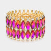 Purple AB Marquise Stone Stretch Pageant Bracelet