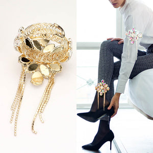 Multi-Color Crystal Cuff Fringe Bracelet | Crystal Arm Cuff with Fringe | 542220
