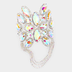 AB Crystal Marquise Stone Cuff Bracelet | Crystal Arm Cuff