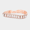 Clear Crystal Stretch Bracelet on Rose Gold 