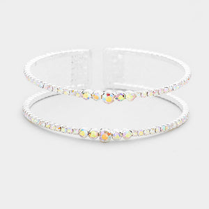 AB Crystal Surround Cut Out Cage Pageant Bracelet