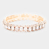 Clear Crystal Stretch Bracelet on Rose Gold