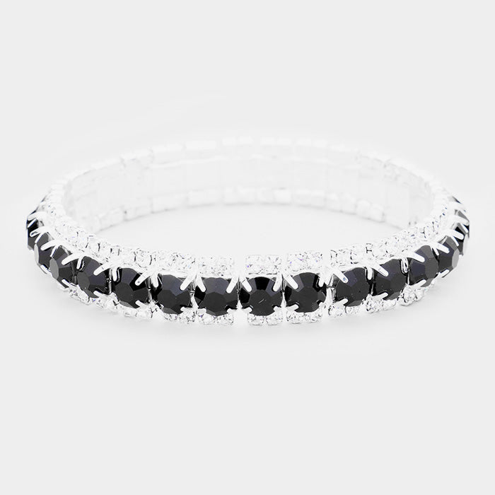 Black Crystal Stretch Bracelet