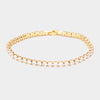 Clear Crystal on Gold Tennis Bracelet