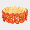 Orange Crystal Marquise Stone Stretch Pageant Bracelet  | Large Bracelet