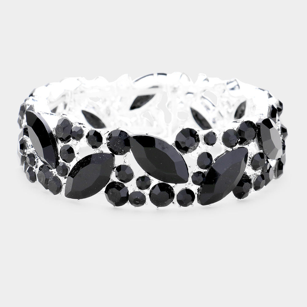 Black Crystal Stretch Bracelet