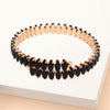 Adjustable Jet Black Marquise Stone Pageant Bracelet on Gold | Prom Bracelet