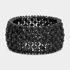 Jet Black Crystal Round Rhinestone Stretch Pageant Bracelet  | Pageant Jewelry