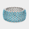 Aqua Crystal Round Rhinestone Stretch Pageant Bracelet | Pageant Jewelry
