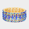 Blue AB Bubble Stone and Marquise Stretch Pageant Bracelet | Evening Bracelet