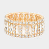 Clear Bubble Stone and Marquise Stretch Pageant Bracelet on Gold | Evening Bracelet