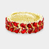 Crystal Red Teardrop Adjustable Pageant Bracelet | Prom Bracelet