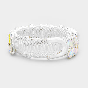 Crystal AB Teardrop Adjustable Pageant Bracelet | Prom Bracelet | 396011