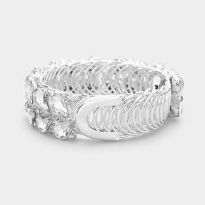 Crystal Clear Teardrop Adjustable Pageant Bracelet | Prom Bracelet | 396012