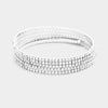 5 Rows Crystal Rhinestone Coil Bracelet
