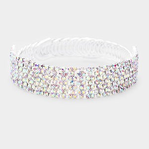 AB Crystal Rhinestone Adjustable Prom Bracelet | Pageant Bracelet