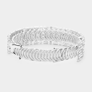 Clear Crystal Rhinestone Adjustable Prom Bracelet | Pageant Bracelet | 448997