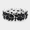 Black Crystal Multi Shape Stones Stretch Pageant Bracelet | Prom Bracelet 