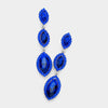Sapphire Crystal Triple Marquise Drop Dangle Pageant Earrings  | Prom Jewelry