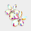 Small AB Crystal Teardrop and Marquise Stone Cluster Pageant Earrings on Gold 