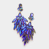 Blue AB Marquise Stone Cluster Dangle Pageant Earrings | Drop Earrings