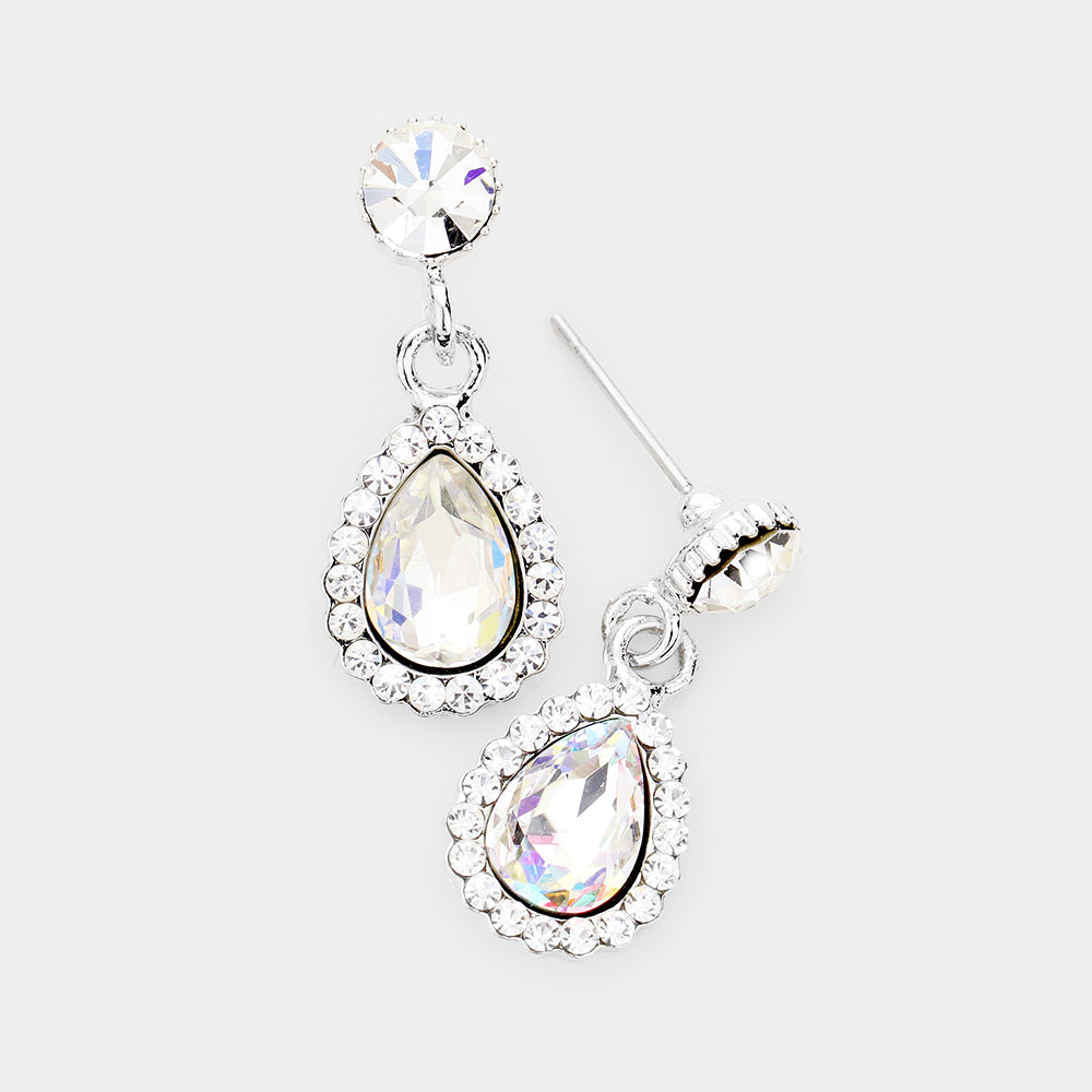 Little Girls AB Crystal Rhinestone Pageant Earrings