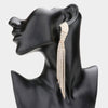 Clear on Gold Twisted Rhinestone Fringe Pageant Earrings | Prom Jewelry