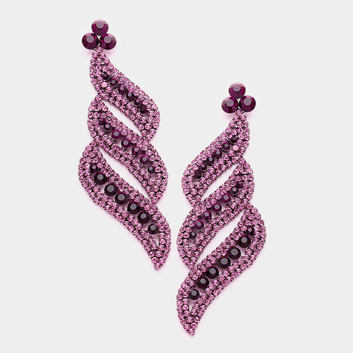 Long Purple Statement Earrings | purple bolts 