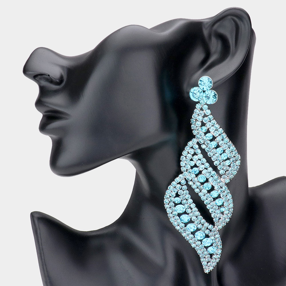 Long Aqua Statement Earrings | bolts