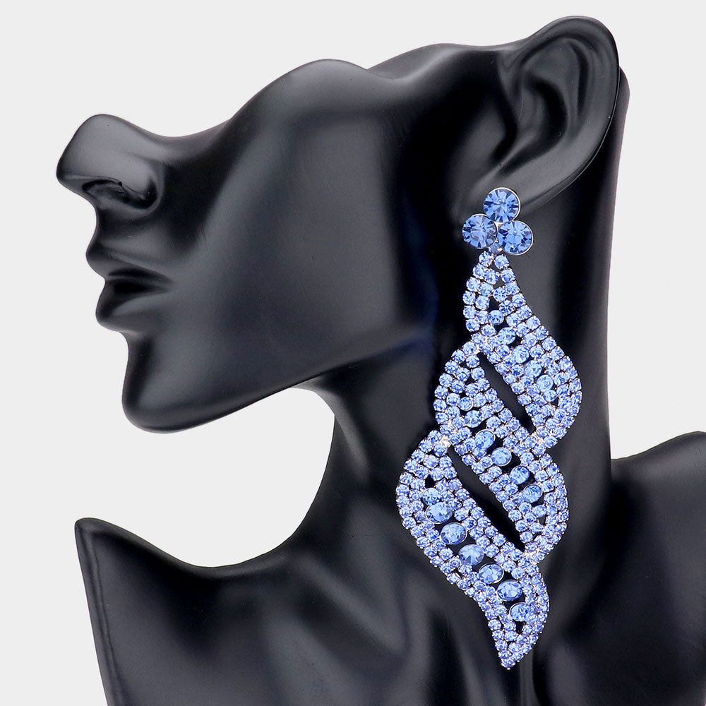 Long Light Blue Statement Earrings | bolts