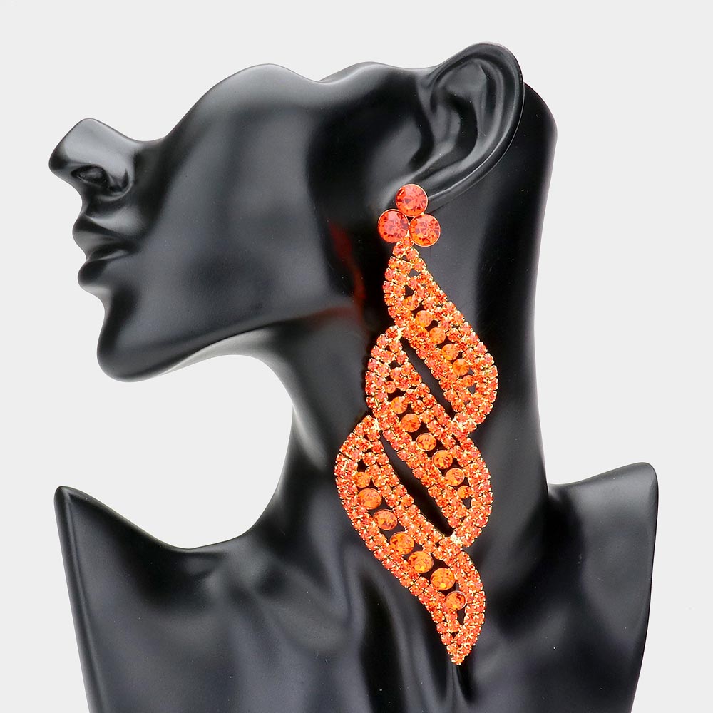 Long Orange Statement Earrings | Orange bolts