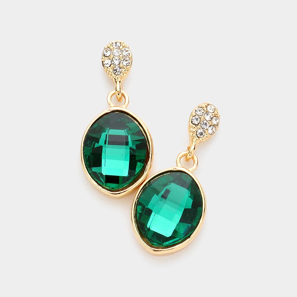 Emerald Topaz Dangle Earrings | Interview Earrings