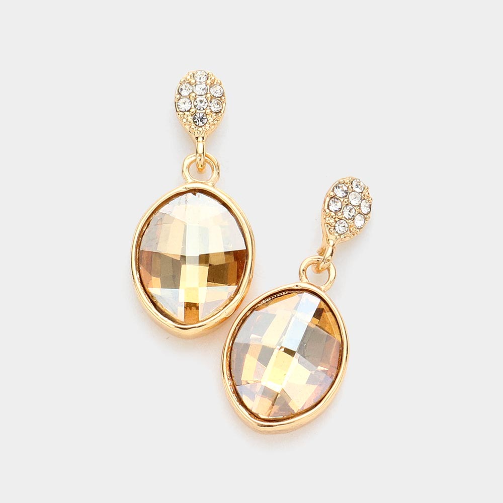 Small Light Topaz Dangle Earrings | Interview Earrings