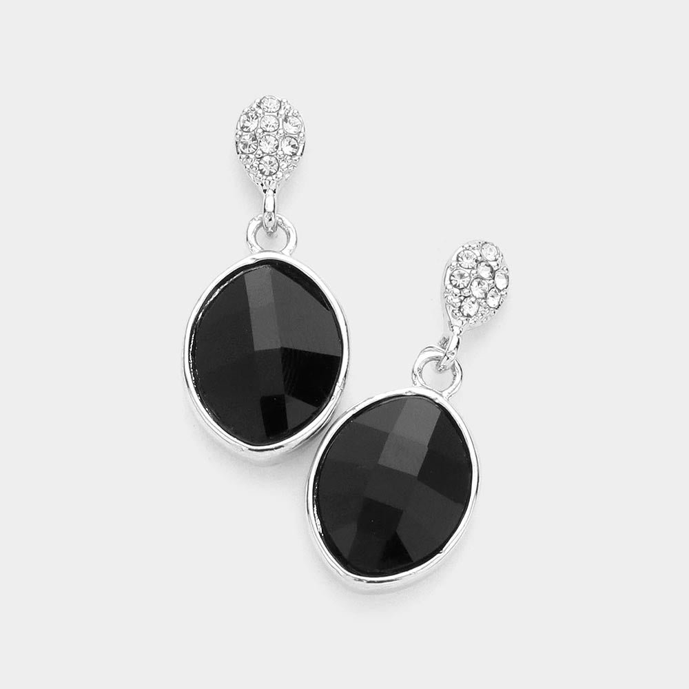 Small Jet Black Dangle Earrings | Interview Earrings