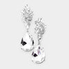 Clear Crystal Teardrop Rhinestone Pageant Earrings | Homecoming Jewelry