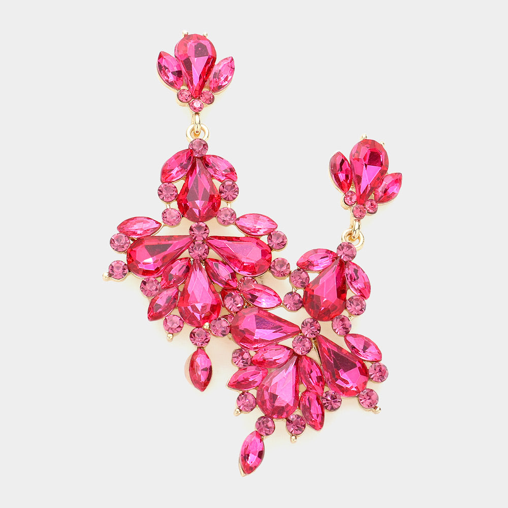 Light Rose Crystal Chandelier Earrings | 337006