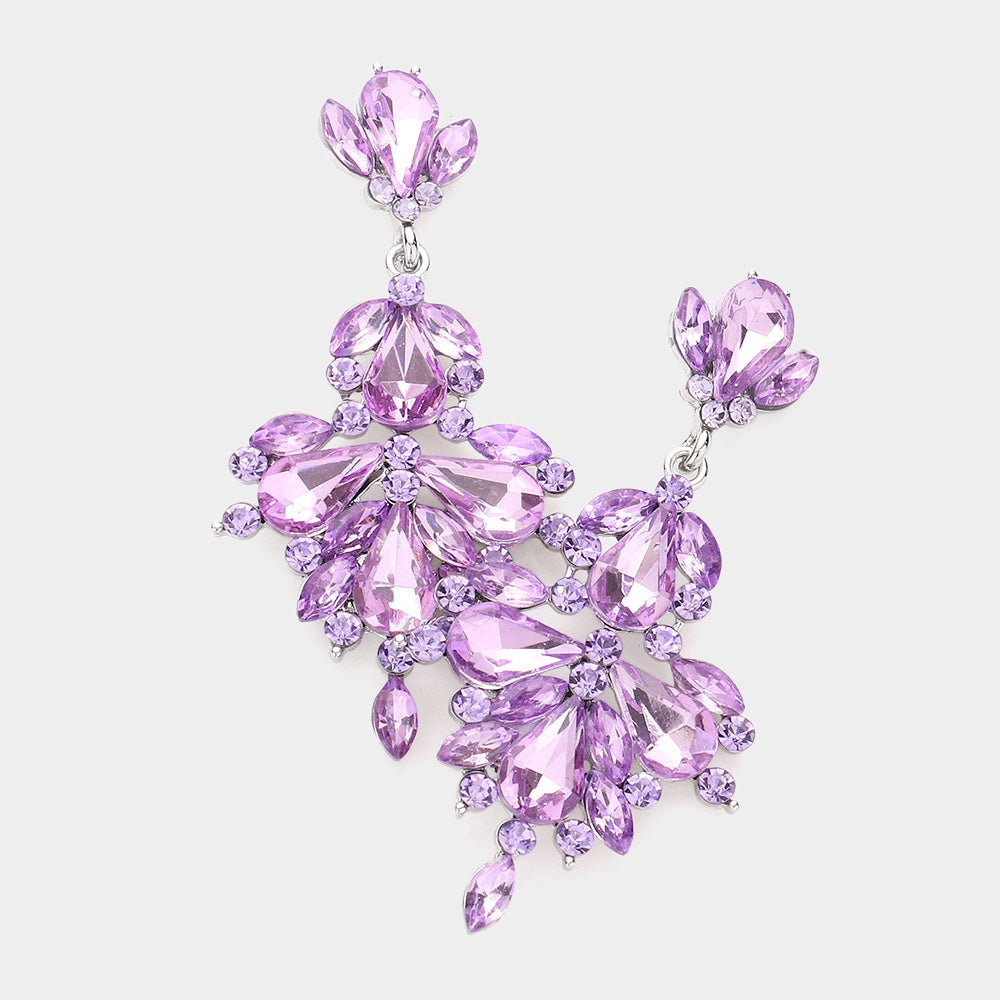 Violet Crystal Chandelier Earrings