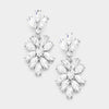 Clear Crystal Oval Cluster Vine Pageant Earrings 