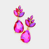 Little Girls Purple AB Crystal Teardrop Cluster Earrings